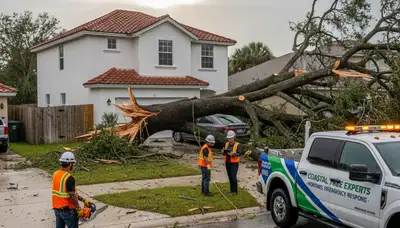 Emergency tree removal after storm damage in Nokomis, Sarasota FL restoring safety and property access
