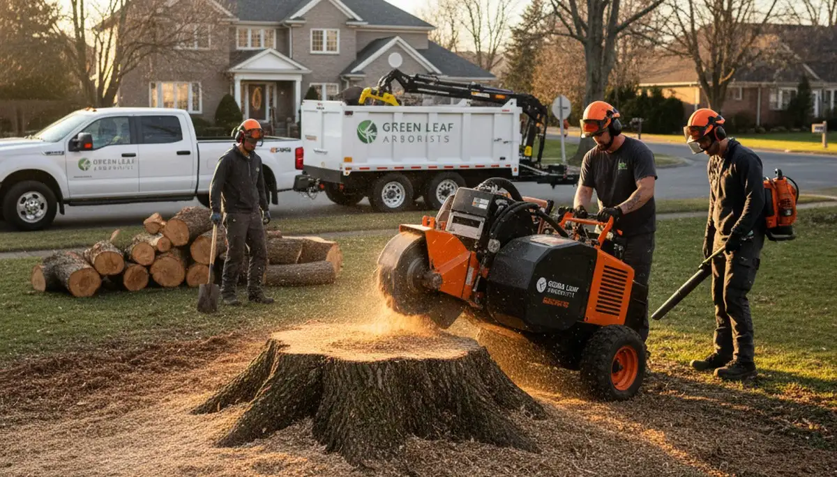 Professional stump removal service in Sarasota, FL clearing storm-damaged tree roots safely