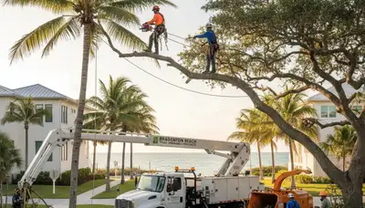 Professional tree removal service crew working in Sarasota, FL