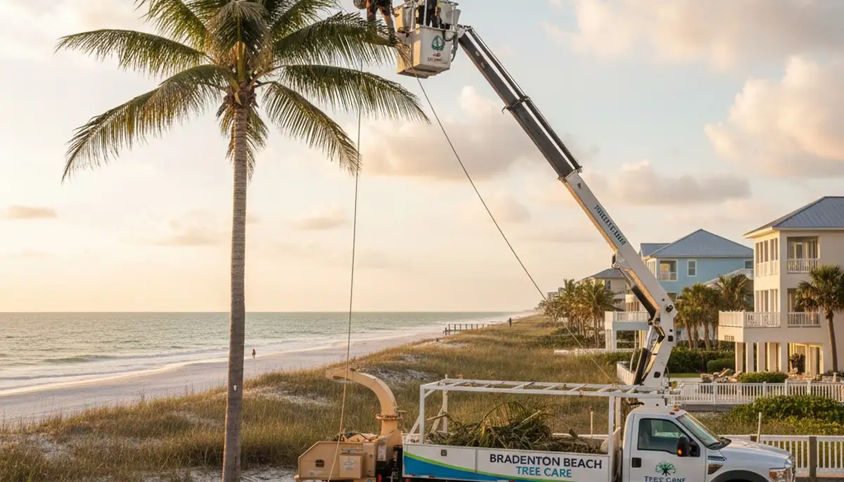 Professional tree removal service in Sarasota FL safely clearing large oak trees