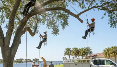 Professional tree removal service in Sarasota FL safely clearing trees and debris