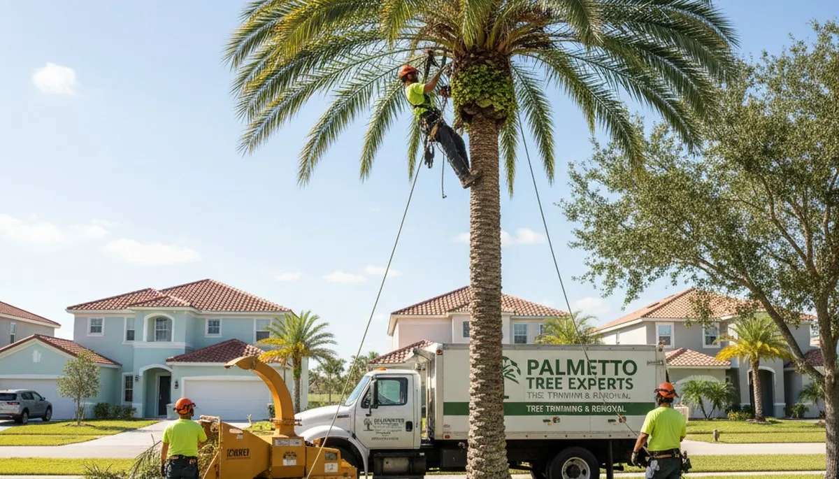 Professional tree removal service in Sarasota FL safely clearing residential property trees